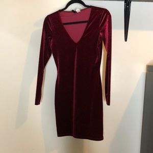 Wine Velvet Dress